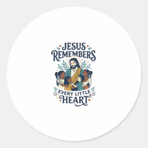 Pegatina Redonda Camiseta de consuelo de aborto de Jesús Diseño de