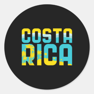 Pegatina Redonda Camiseta de Costa Rica Regalo de viaje de recuerdo