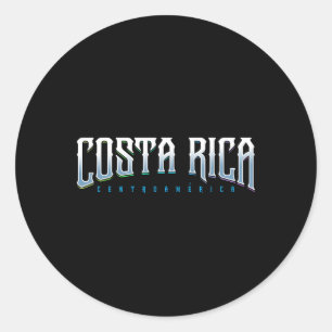 Pegatina Redonda Camiseta de Costa Rica - Viaje Ecológico Playa Dis