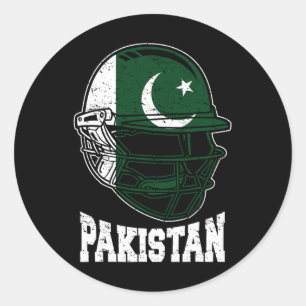Pegatina Redonda Camiseta de críquet de Pakistán Jersey Kit Regalo