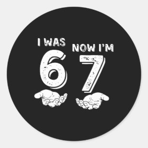 Pegatina Redonda Camiseta de cumpleaños de 7 años Era 6 Ahora soy 7