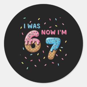 Pegatina Redonda Camiseta de cumpleaños de 7 años - Tenía 6 ahora t