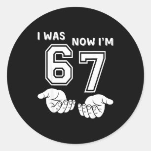 Pegatina Redonda Camiseta de Cumpleaños Seis Siete Meme 7 Años Era