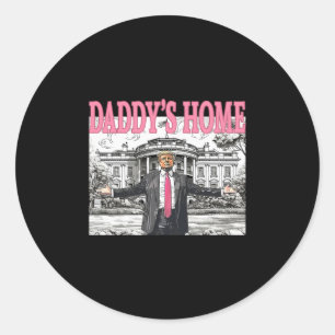 Pegatina Redonda Camiseta de Daddy's Home Trump para hombres, mujer