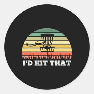Pegatina Redonda Camiseta de Disc Golf para Hombres Mujeres Frisbee