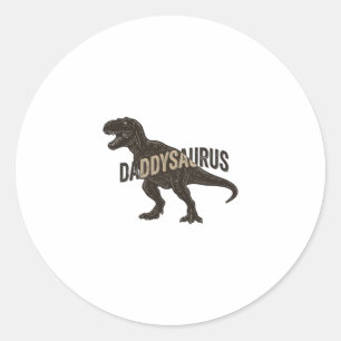 Pegatina Redonda Camiseta de diseño de grabado vintage de dinosauri