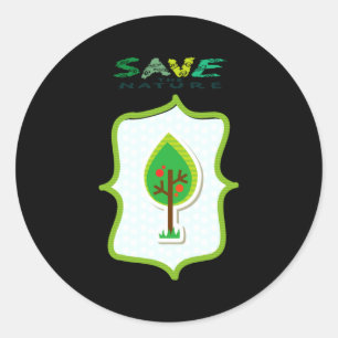 Pegatina Redonda Camiseta de diseño ecológico perenne