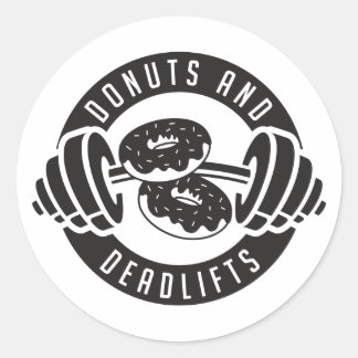 Pegatina Redonda Camiseta de Donuts & Deadlift