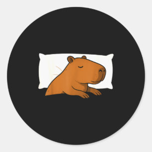 Pegatina Redonda Camiseta de dormir favorita de Capybara Pijama Niñ