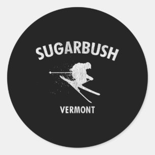 Pegatina Redonda Camiseta de esquí Sugarbush Vermont Ski 