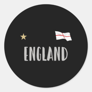 Pegatina Redonda Camiseta de fanático de fútbol de Inglaterra Bande
