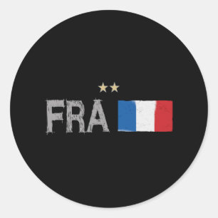 Pegatina Redonda Camiseta de fútbol de Francia Fan Bandera de Franc