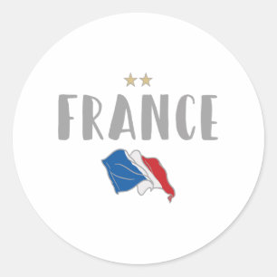 Pegatina Redonda Camiseta de fútbol de Francia Fan Bandera de Franc