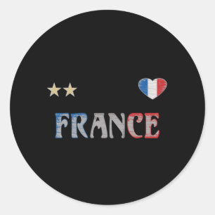 Pegatina Redonda Camiseta de fútbol de Francia para aficionados con