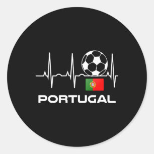 Pegatina Redonda Camiseta de fútbol de Portugal Camiseta de Futebol