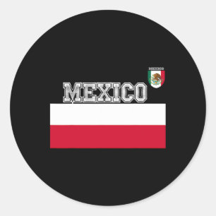 Pegatina Redonda Camiseta de fútbol mexicana verde bandera Kits de