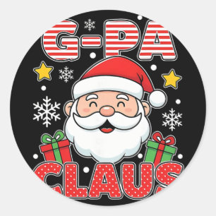 Pegatina Redonda Camiseta de G-pa Claus Regalos de Grupo Familiares