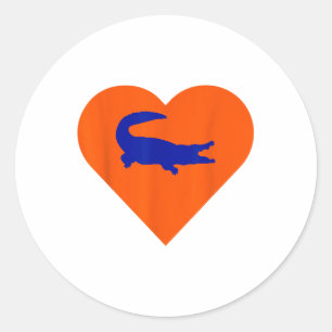Pegatina Redonda Camiseta De Gators En El Corazón Me Encantan Los G