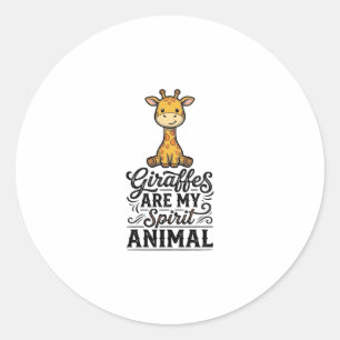 Pegatina Redonda Camiseta de grabado vintage de animal de espíritu