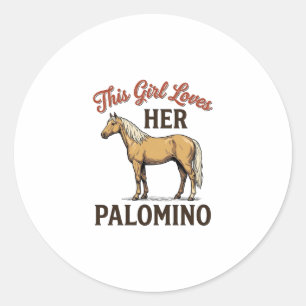 Pegatina Redonda Camiseta de grabado vintage para amante de caballo
