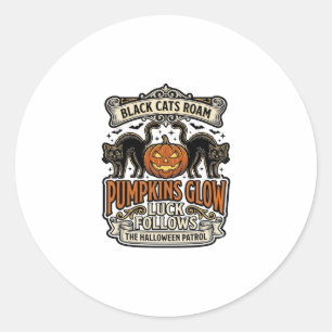 Pegatina Redonda Camiseta de guardia de seguridad de Halloween con 