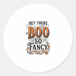 Pegatina Redonda Camiseta de Halloween Boo Grabado Vintage Espeluzn