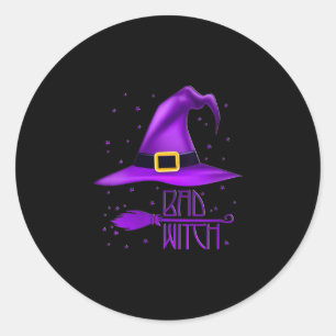 Pegatina Redonda Camiseta de Halloween de bruja mala para mujeres l