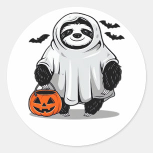 Pegatina Redonda Camiseta de Halloween eslota Adorable y Spooky D