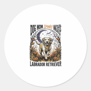 Pegatina Redonda Camiseta de Halloween para Labrador Vintage Graphi