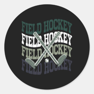 Pegatina Redonda Camiseta de Hockey sobre Césped para Niña Adolesce