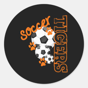 Pegatina Redonda Camiseta de huellas de patas de mascota de fútbol