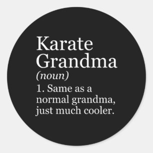 Pegatina Redonda Camiseta de karate divertida para la abuela Karate
