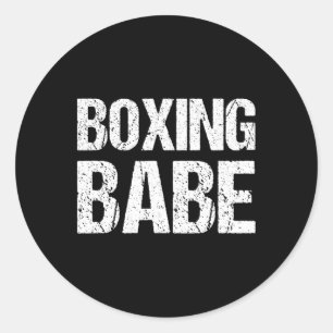Pegatina Redonda Camiseta de Kickboxing Boxeo Bybe