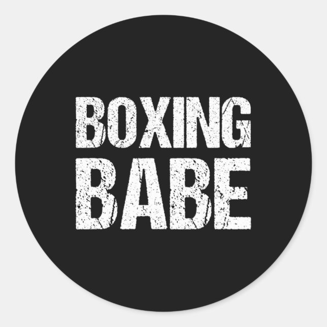 Pegatina Redonda Camiseta de Kickboxing Boxeo Bybe  (Anverso)