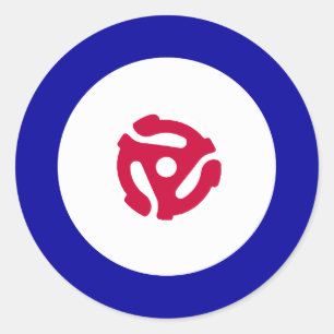 Pegatina Redonda camiseta de la blanco de la MOD 45rpm