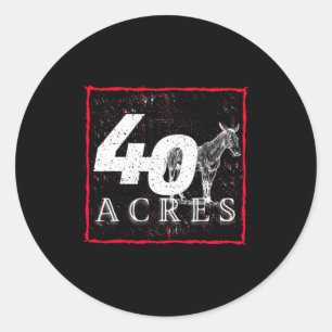 Pegatina Redonda Camiseta de la historia negra 40 Acres y una mula