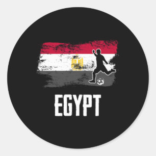 Pegatina Redonda Camiseta de la selección de fútbol de Egipto con l