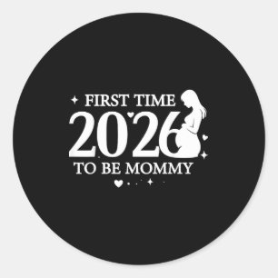 Pegatina Redonda Camiseta de madre primeriza para futuras mamás