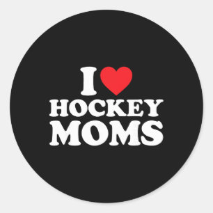 Pegatina Redonda Camiseta de madres de hockey que amo, madres de ho