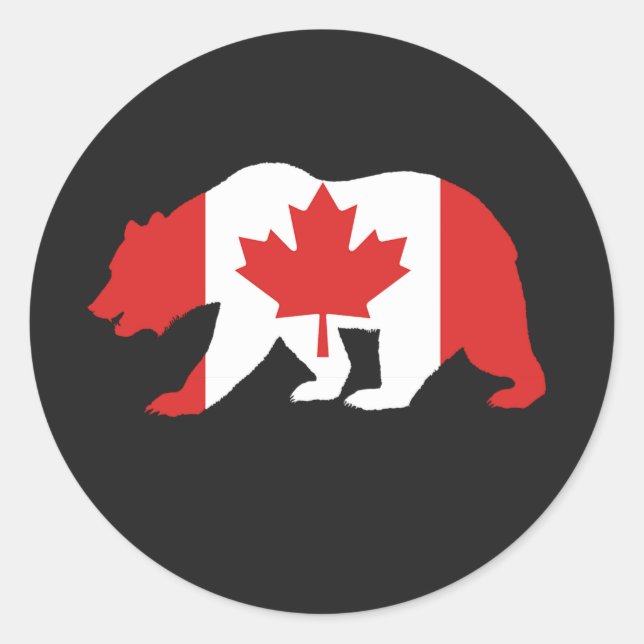 Pegatina Redonda Camiseta de MAMA CANADA (Anverso)