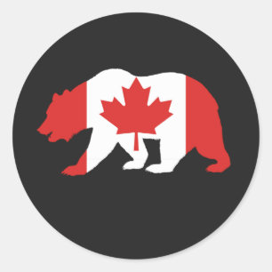 Pegatina Redonda Camiseta de MAMA CANADA