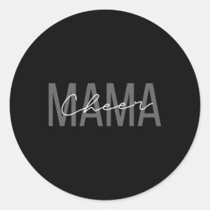Pegatina Redonda Camiseta de mamá porrista Mamá porrista Madre