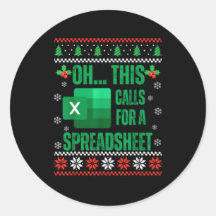 Pegatina Redonda Camiseta de Navidad divertida para amantes de las 
