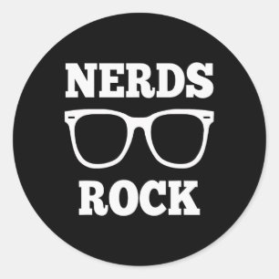 Pegatina Redonda Camiseta de Nerds Rock Gamer Friki Divertida Camis