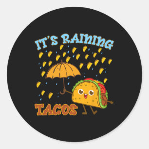 Pegatina Redonda Camiseta de Niño Lluvia de Tacos Niño Mexicano Div