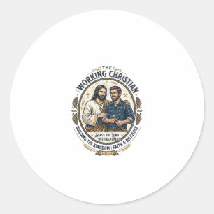 Pegatina Redonda Camiseta de oficios de construcción de Jesús Gráfi