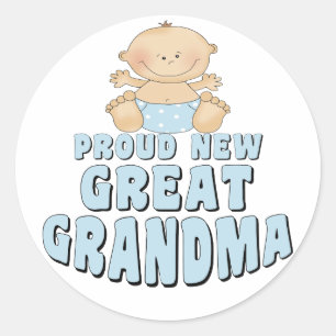 Pegatina Redonda Camiseta de orgullosa nueva bisabuela