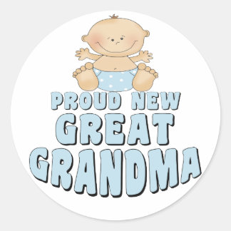 Pegatina Redonda Camiseta de orgullosa nueva bisabuela