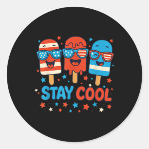 Pegatina Redonda Camiseta de paleta Stay Cool para niños y hombres