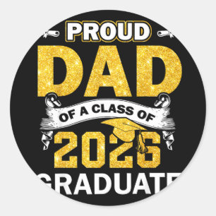 Pegatina Redonda Camiseta de papá orgulloso de un graduado de la cl